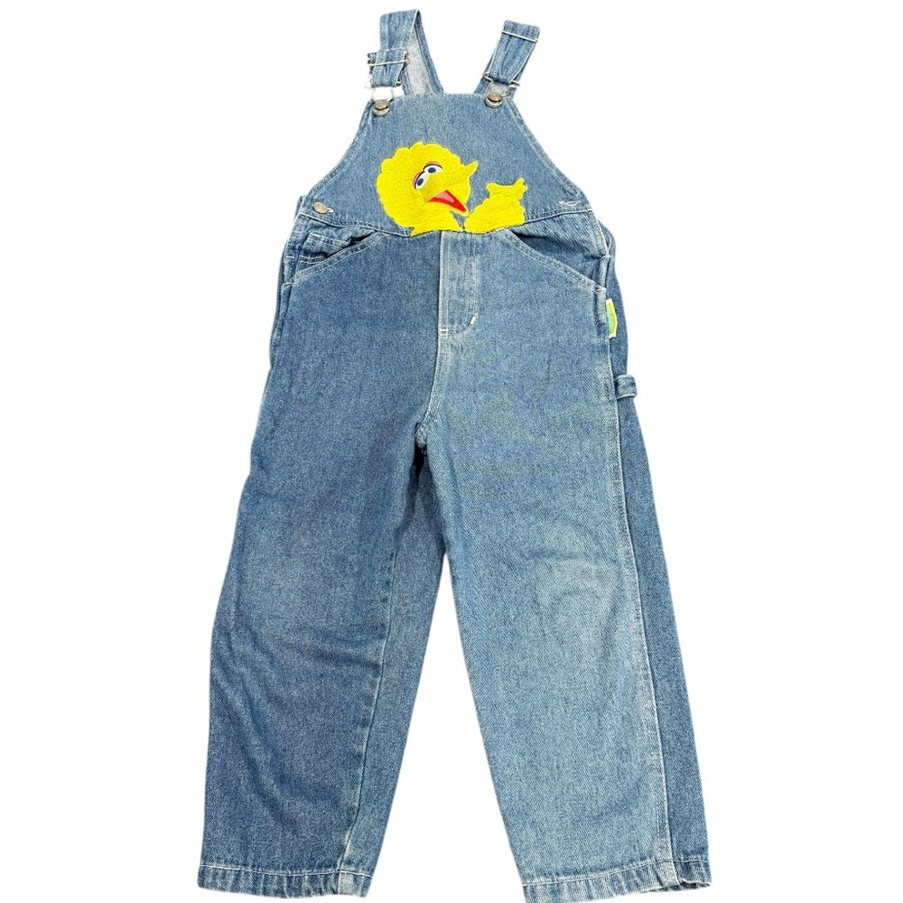 Vintage Big Bird overalls 4T Sesame Street 90s boys girls